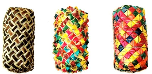 Woven Cylinder Foot Toy 3pk Sm